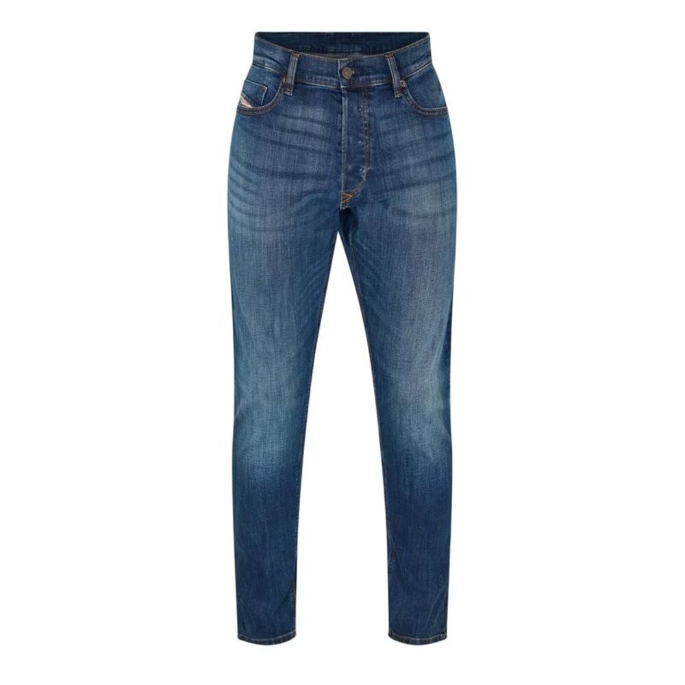 Diesel Mens Mid Rise Straight Leg Jeans / Blue Denim